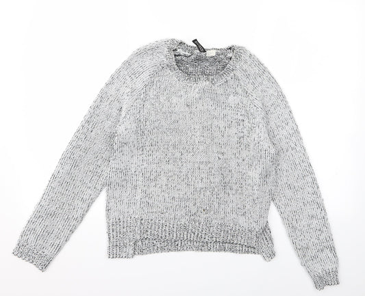 Womens UK Size S Divided Grey Pullover Jumper