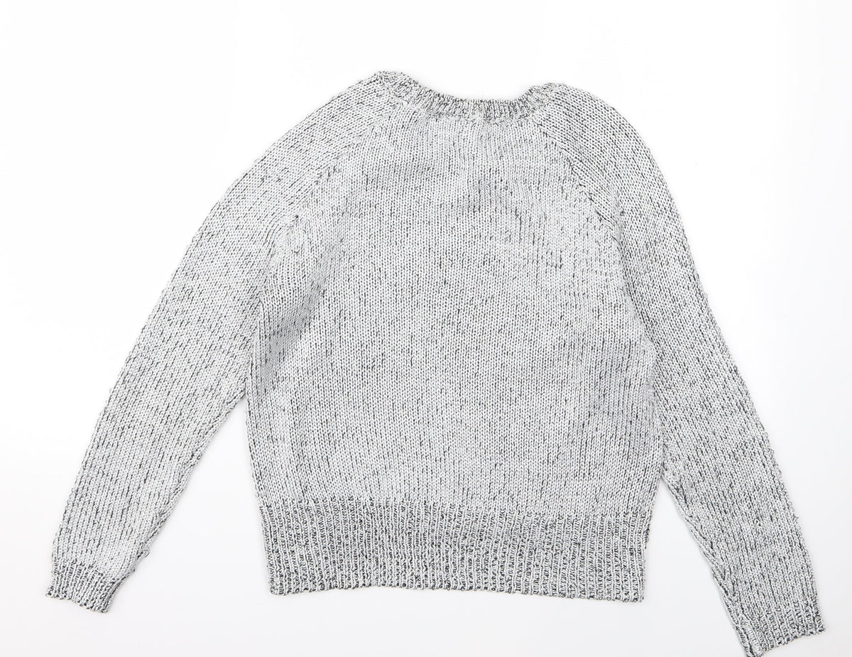 Womens UK Size S Divided Grey Pullover Jumper