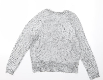 Womens UK Size S Divided Grey Pullover Jumper