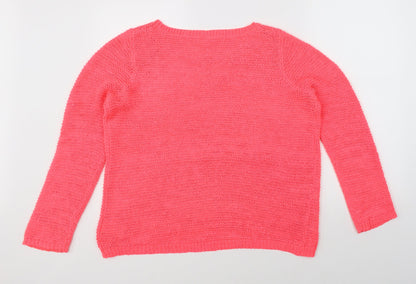 Womens UK Size M Preworn Pink Pullover Jumper