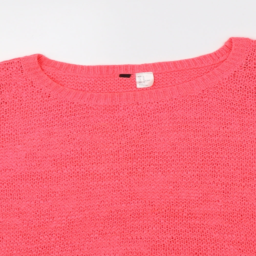 Womens UK Size M Preworn Pink Pullover Jumper
