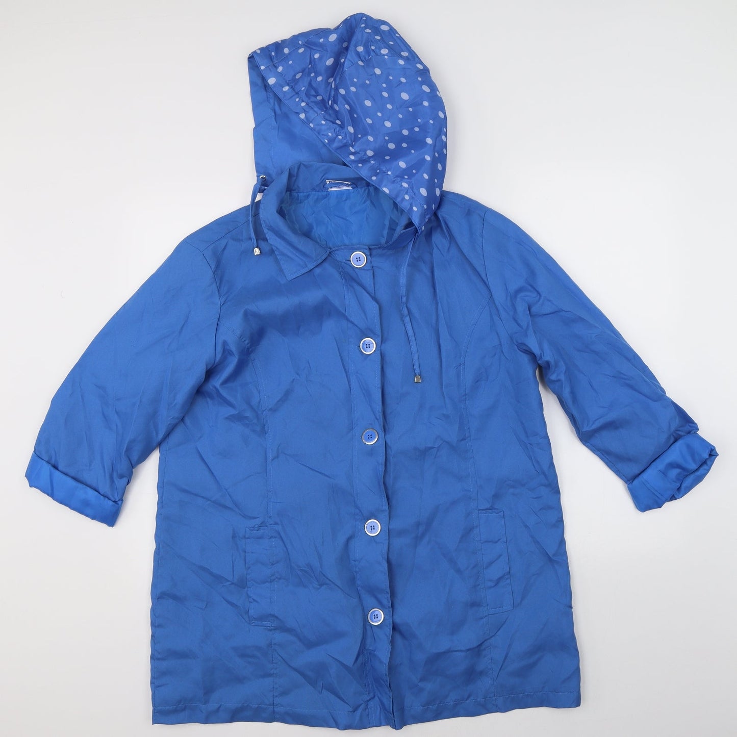 Womens UK Size M Preworn Blue Rain Coat