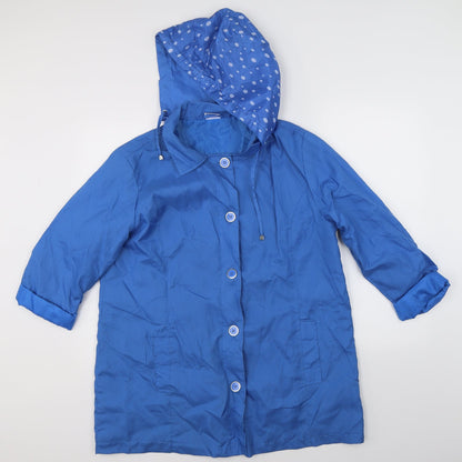 Womens UK Size M Preworn Blue Rain Coat