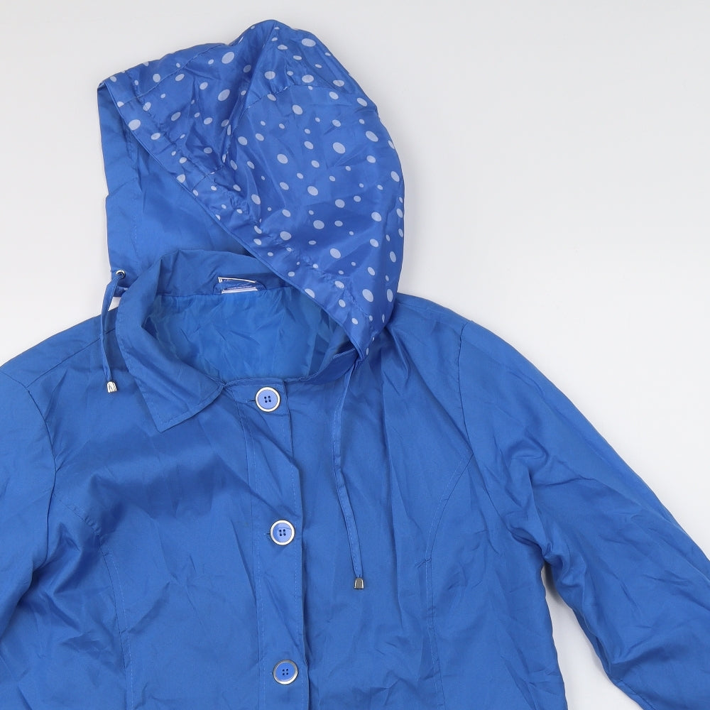 Womens UK Size M Preworn Blue Rain Coat