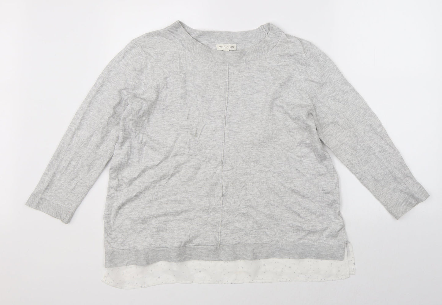 Womens UK Size L Monsoon Grey Pullover Jumper