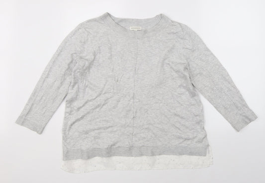 Womens UK Size L Monsoon Grey Pullover Jumper