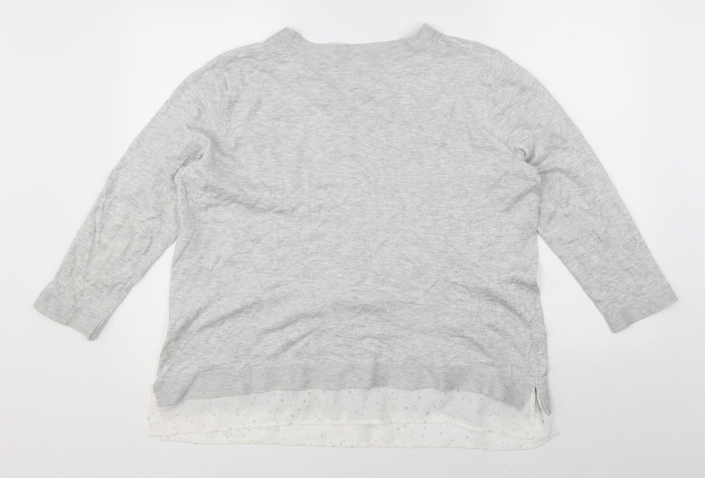 Womens UK Size L Monsoon Grey Pullover Jumper