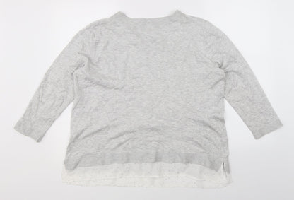 Womens UK Size L Monsoon Grey Pullover Jumper
