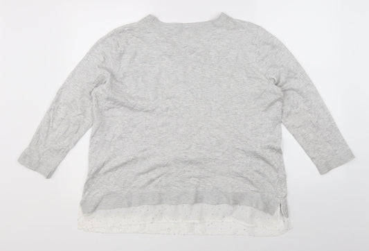 Womens UK Size L Monsoon Grey Pullover Jumper