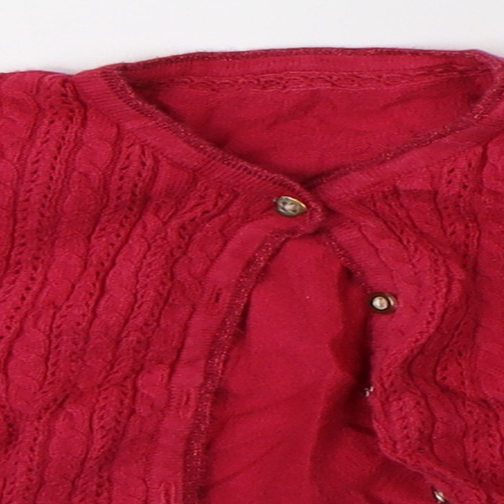 Preworn Girls Pink   Cardigan Jumper Size 6-9 Months