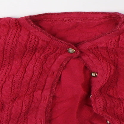 Preworn Girls Pink   Cardigan Jumper Size 6-9 Months