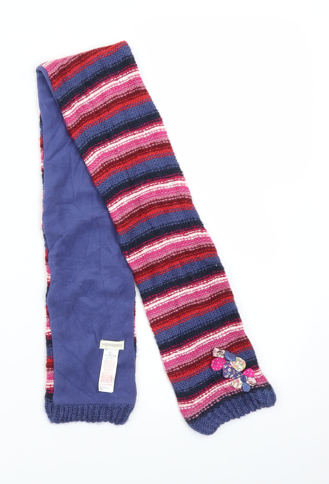 Monsoon Girls Purple Striped  Scarf Scarves & Wraps One Size