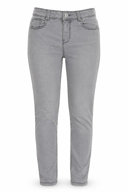 Front view of DP women’s grey denim jegging jeans, size UK 8, 28.5-inch leg