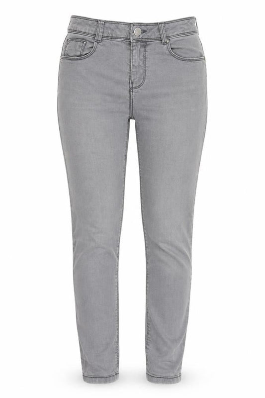 Front view of DP women’s grey denim jegging jeans, size UK 8, 28.5-inch leg