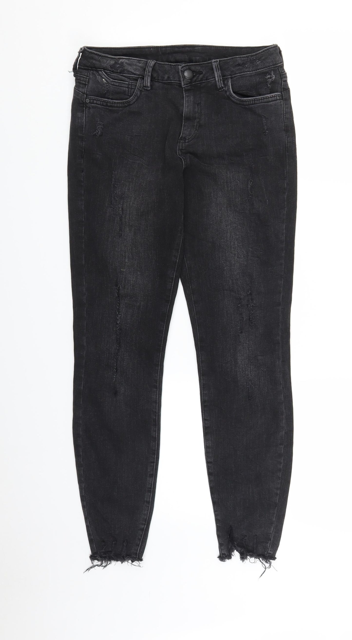 Womens UK Size 28 in Preworn Regular Fit Skinny Black Jeans