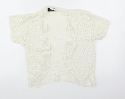 Womens UK Size L Whisper White Shrug Jumper