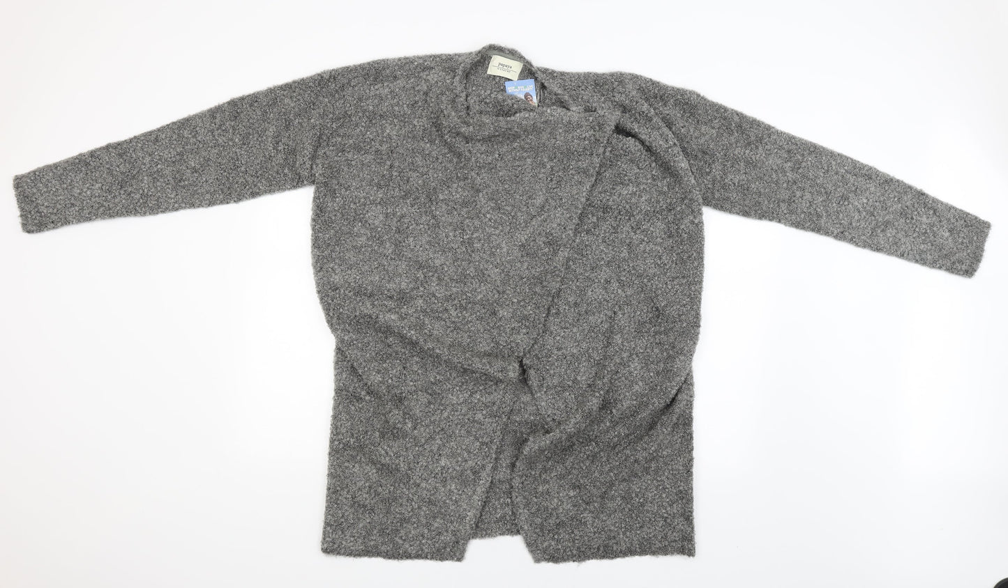 Womens UK Size L Papaya Grey Cardigan Jumper