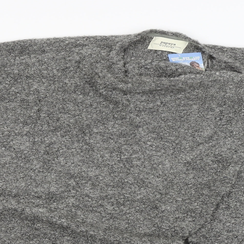 Womens UK Size L Papaya Grey Cardigan Jumper