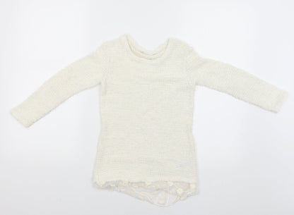 George Girls White   Pullover Jumper Size 7-8 Years