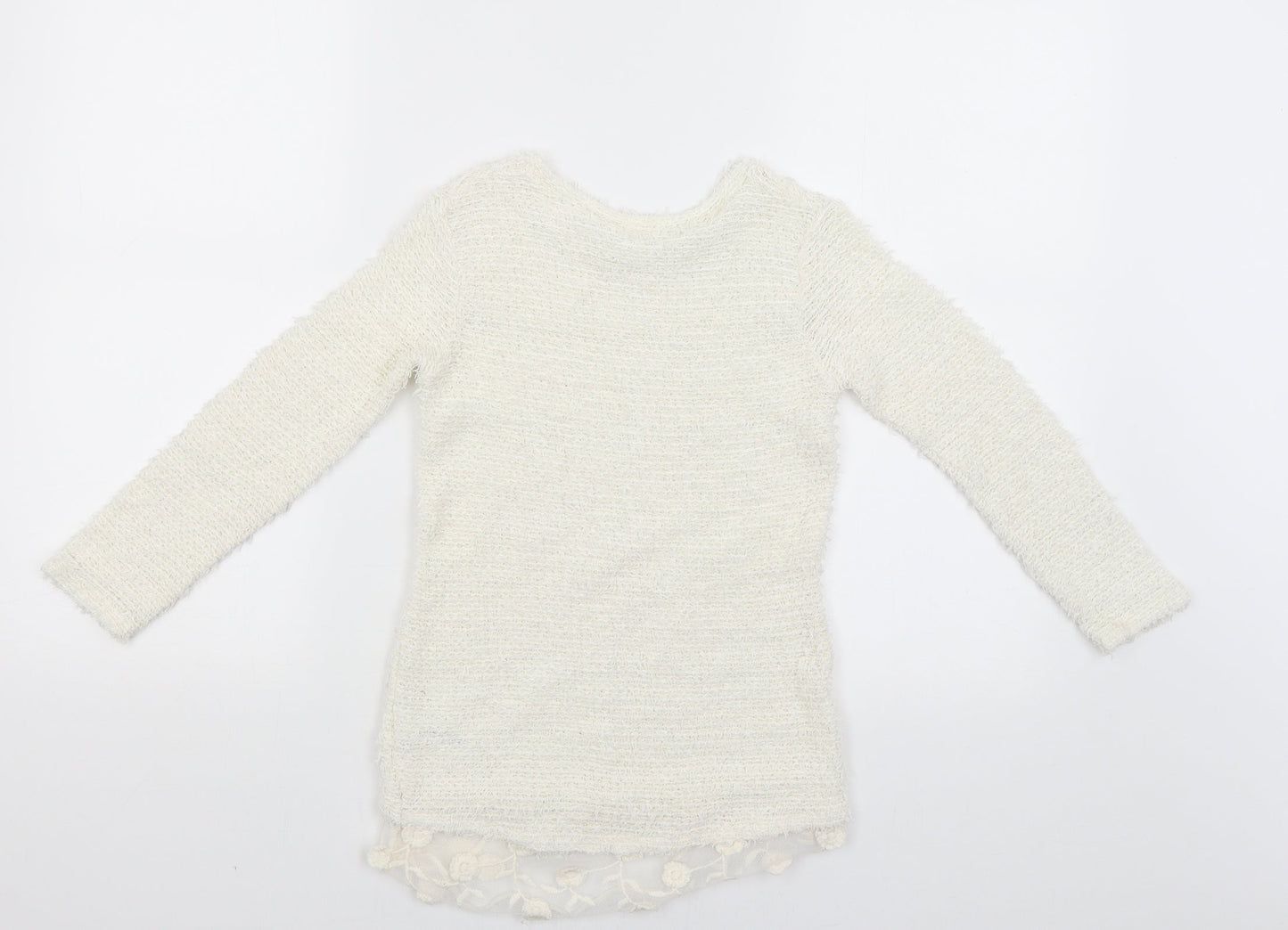 George Girls White   Pullover Jumper Size 7-8 Years