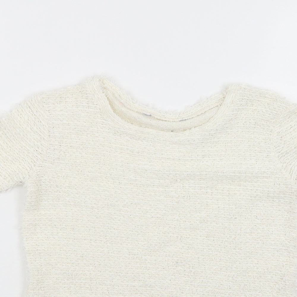 George Girls White   Pullover Jumper Size 7-8 Years