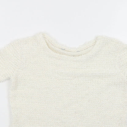 George Girls White   Pullover Jumper Size 7-8 Years
