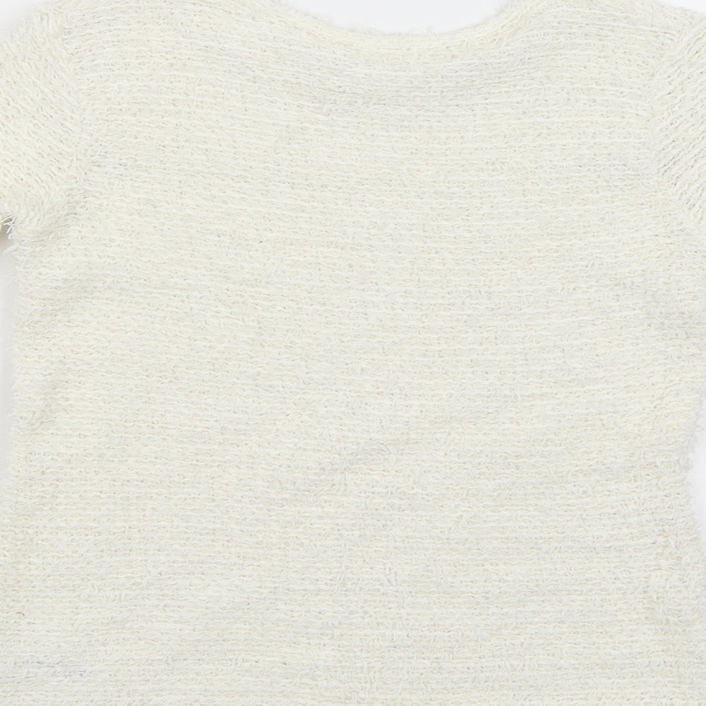 George Girls White   Pullover Jumper Size 7-8 Years