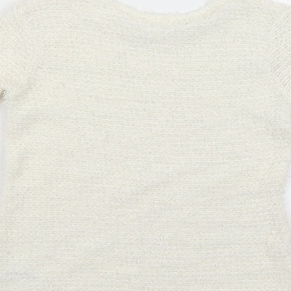George Girls White   Pullover Jumper Size 7-8 Years