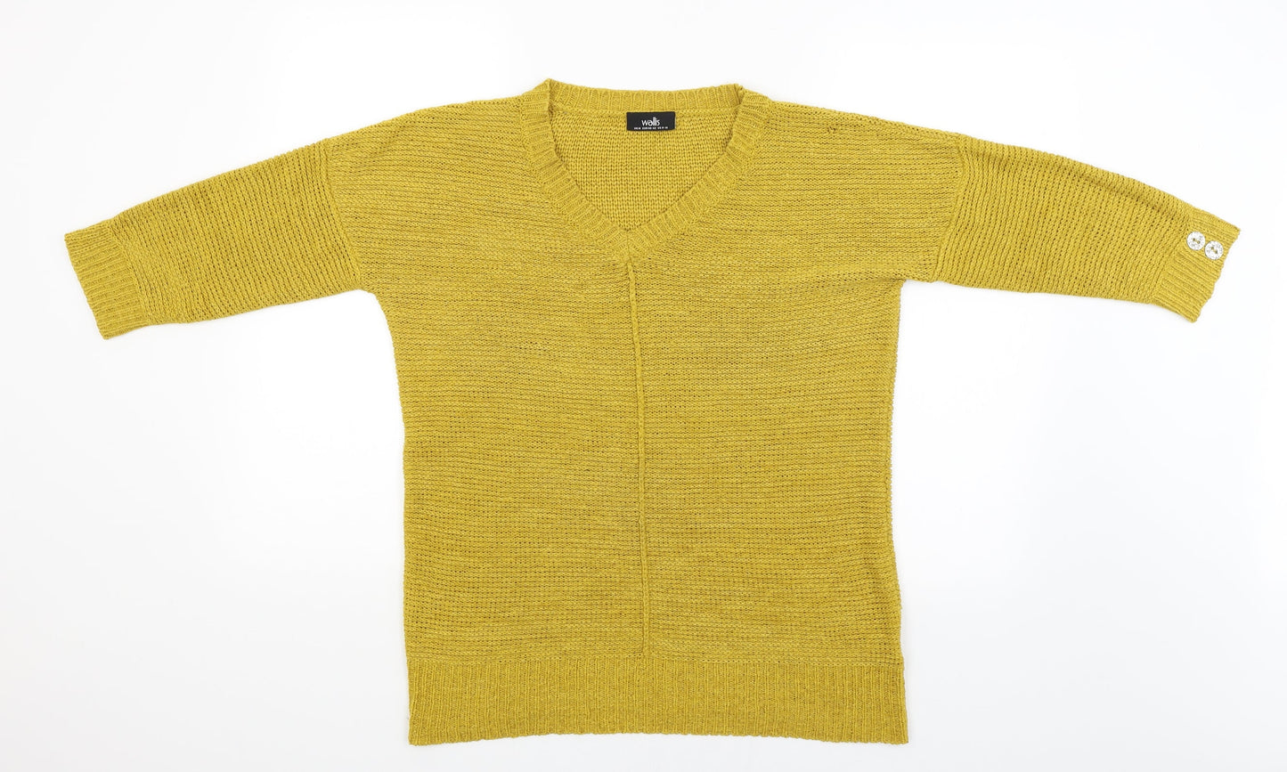 Womens UK Size M Wallis Yellow Pullover Jumper