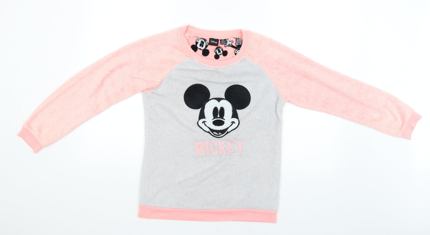 Love To Lounge Womens Grey Solid  Babydoll Pyjama Top Size 6  - mickey mouse