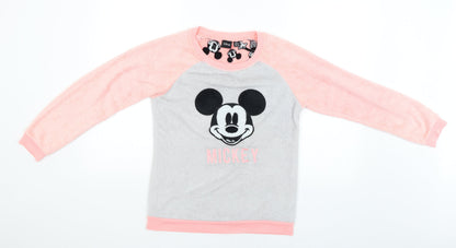 Love To Lounge Womens Grey Solid  Babydoll Pyjama Top Size 6  - mickey mouse