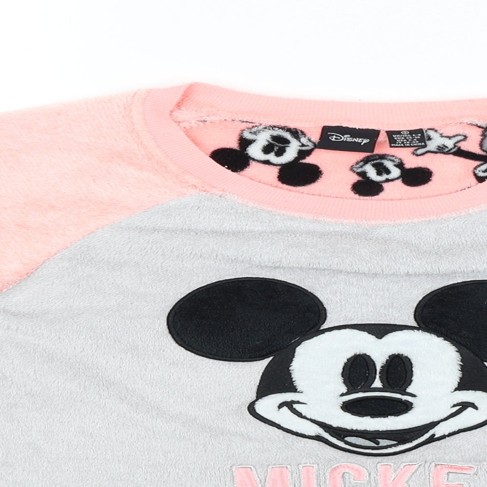 Love To Lounge Womens Grey Solid  Babydoll Pyjama Top Size 6  - mickey mouse