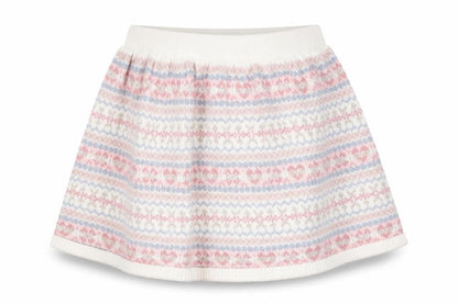 Preworn Girls Pink Geometric Knit A-Line Skirt Size 3-4 Years