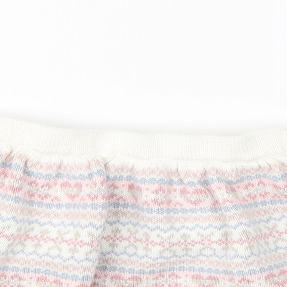 Preworn Girls Pink Geometric Knit A-Line Skirt Size 3-4 Years