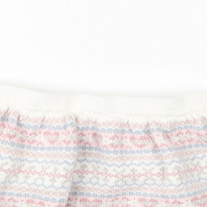 Preworn Girls Pink Geometric Knit A-Line Skirt Size 3-4 Years