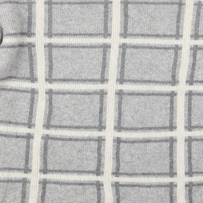 COSTWOLD COLLECTIONS Womens Grey Check Knit Pullover Jumper Size XL