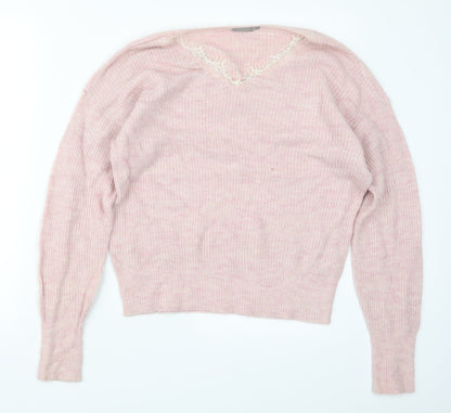Womens UK Size S Fransa Pink Pullover Jumper