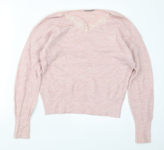 Womens UK Size S Fransa Pink Pullover Jumper