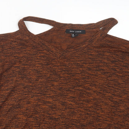 Womens UK Size S New Look Brown Basic T-Shirt