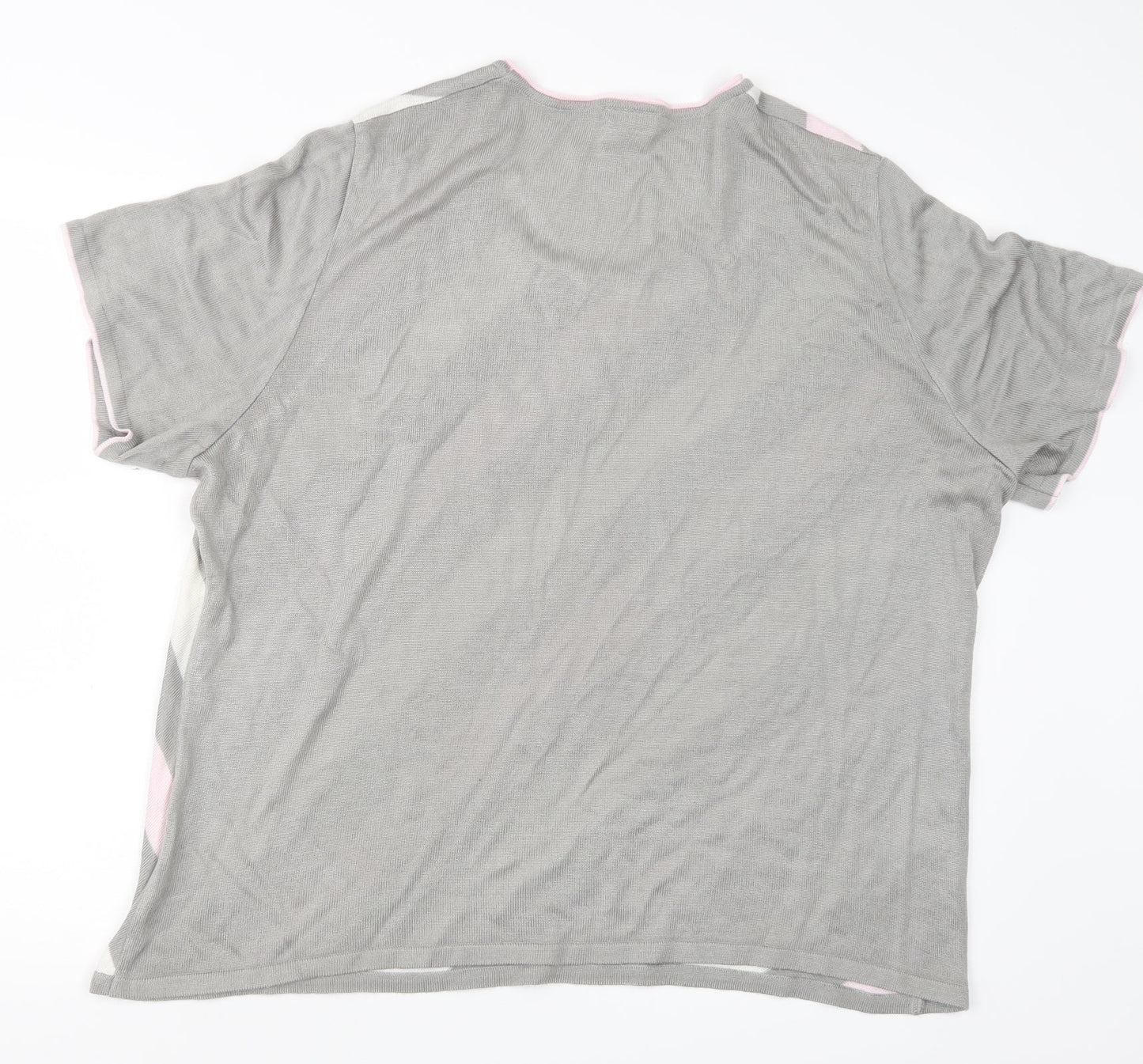 Womens UK Size 24 LUCIA Grey Basic T-Shirt
