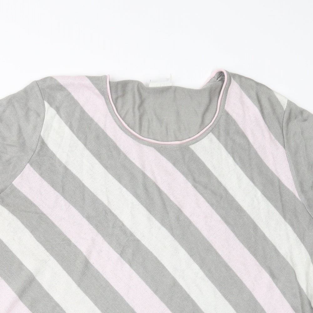 Womens UK Size 24 LUCIA Grey Basic T-Shirt