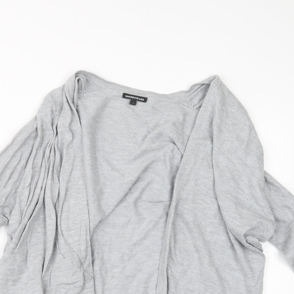 Womens UK Size S Warehouse Grey Cardigan Jumper