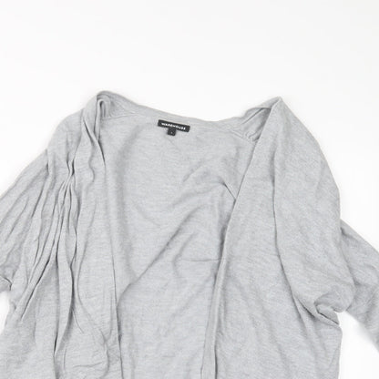 Womens UK Size S Warehouse Grey Cardigan Jumper