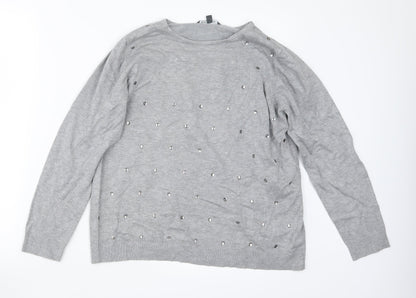 Womens UK Size 16 Bonmarché Grey Pullover Jumper