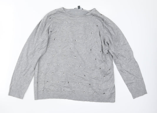 Womens UK Size 16 Bonmarché Grey Pullover Jumper