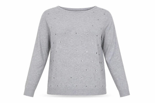 Bonmarché Womens Grey Knit Pullover Jumper Size 16