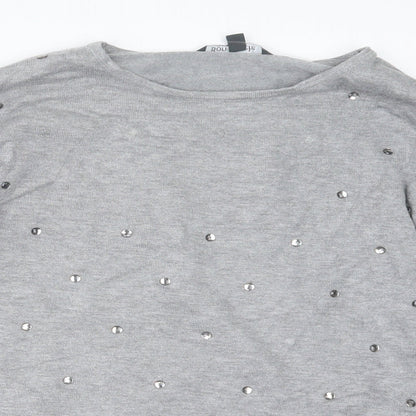 Womens UK Size 16 Bonmarché Grey Pullover Jumper