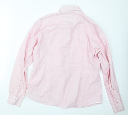 Mens UK Size 17.5 Limited Collection Pink  Button-Up Long Sleeve Casual Shirt