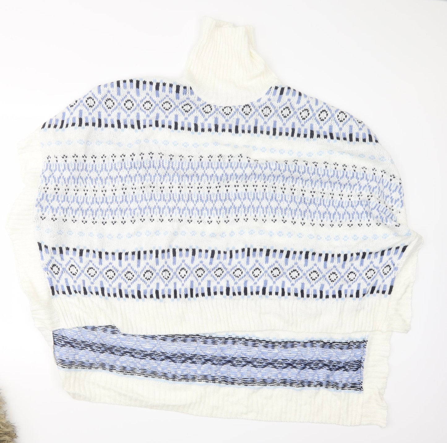 Blue Motion Womens Blue  Knit Cape Jumper Size M