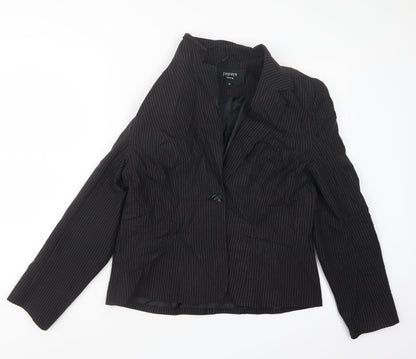Papaya Womens Black Striped  Jacket Blazer Size 16